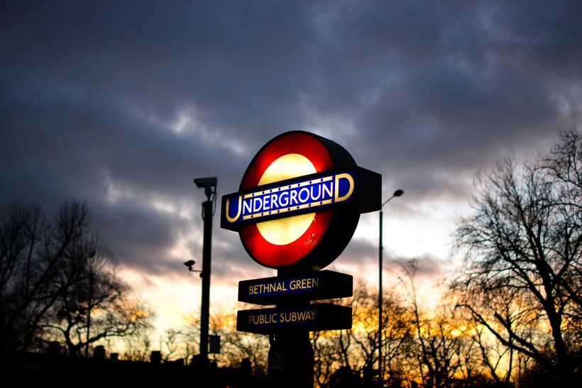 Image of London underground sign - London is one of the places my disabled brother likes to visit